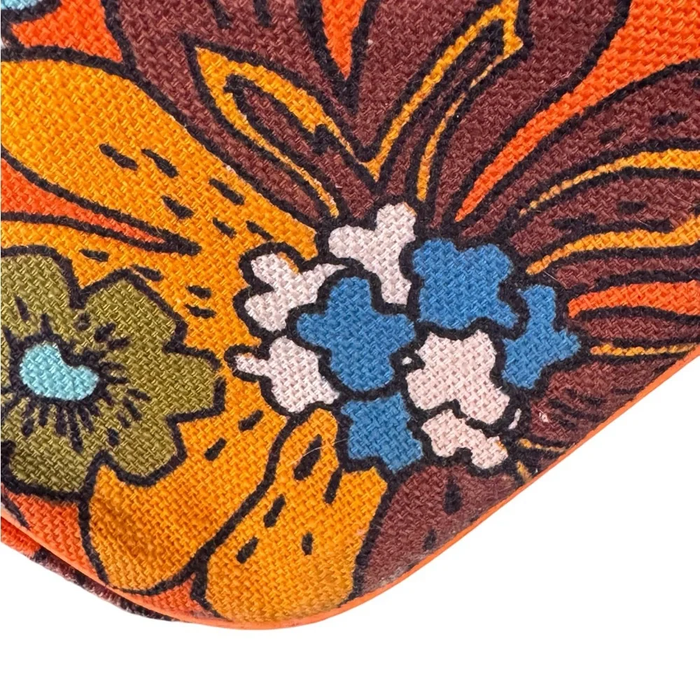 Vintage Floral Orange Travel Suitcase Bag